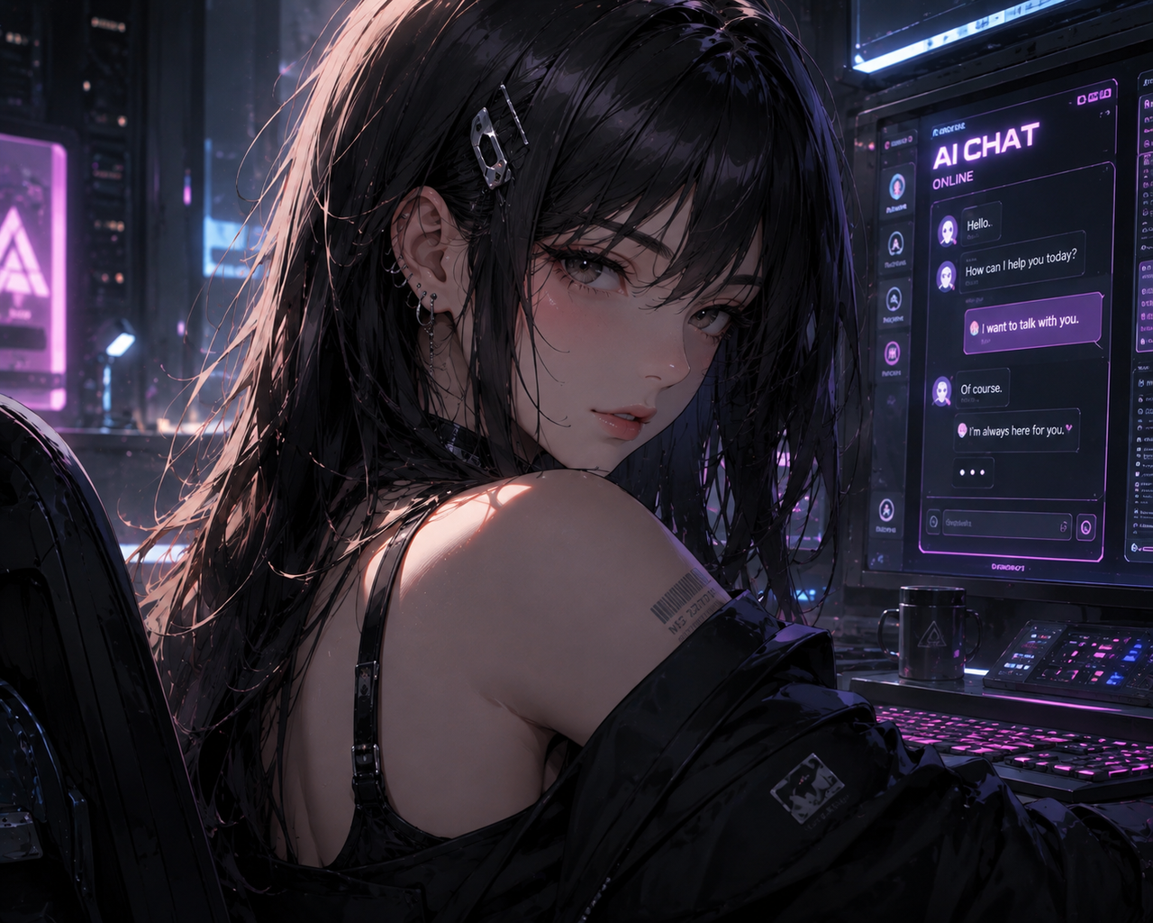 Anime style AI drama character artwork