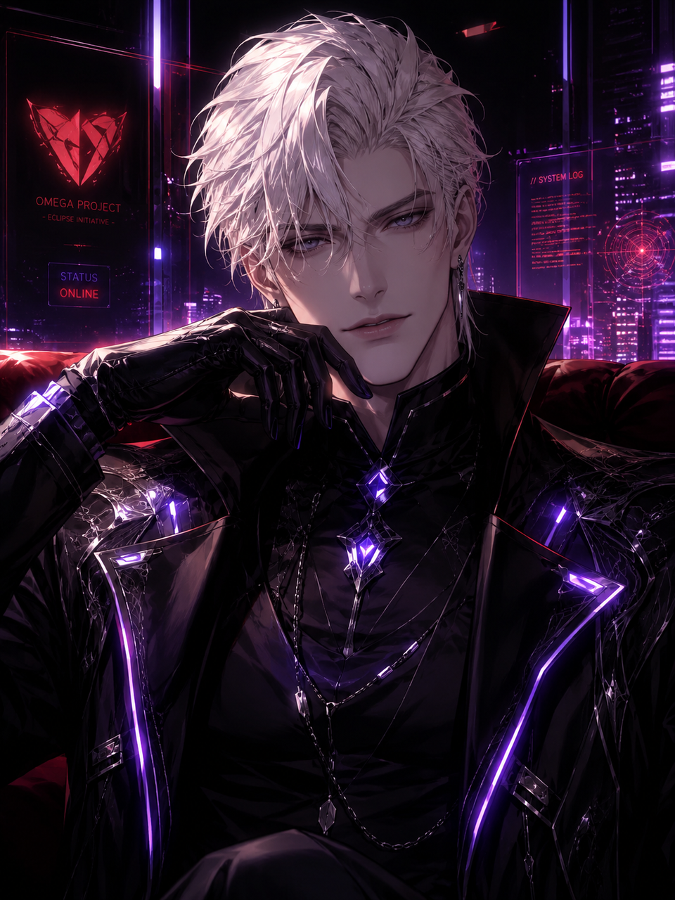 AI anime male character image for an alliance story branch